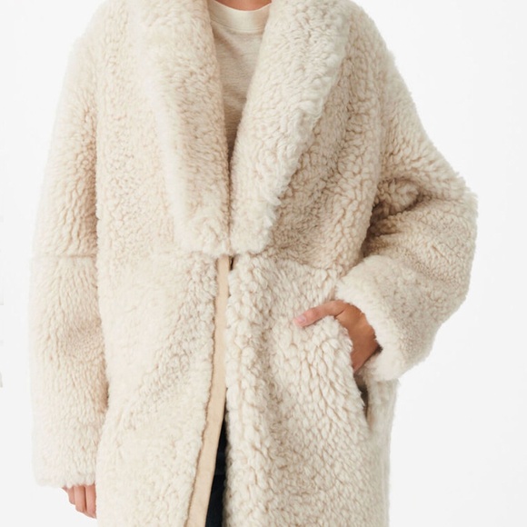 IRO Kamala shearling/leather coat xs/34 BNWT - Picture 2 of 5